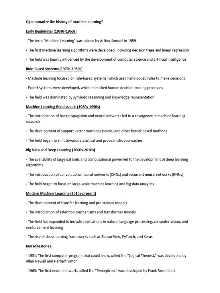 Machine Learning Evolution and Concepts | PDF | Machine Learning ...