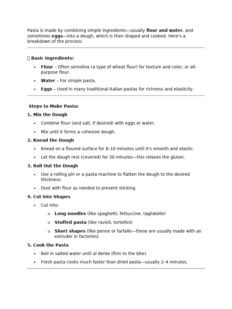 Pasta | PDF