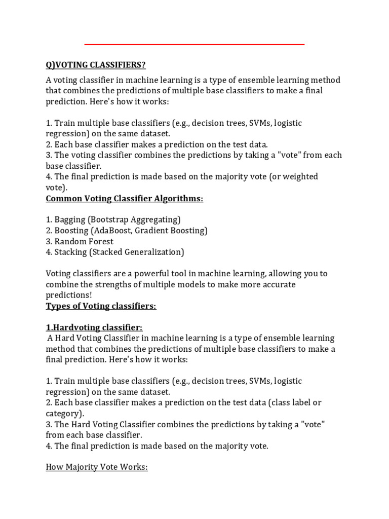 Understanding Voting Classifiers in ML | PDF | Support Vector Machine ...