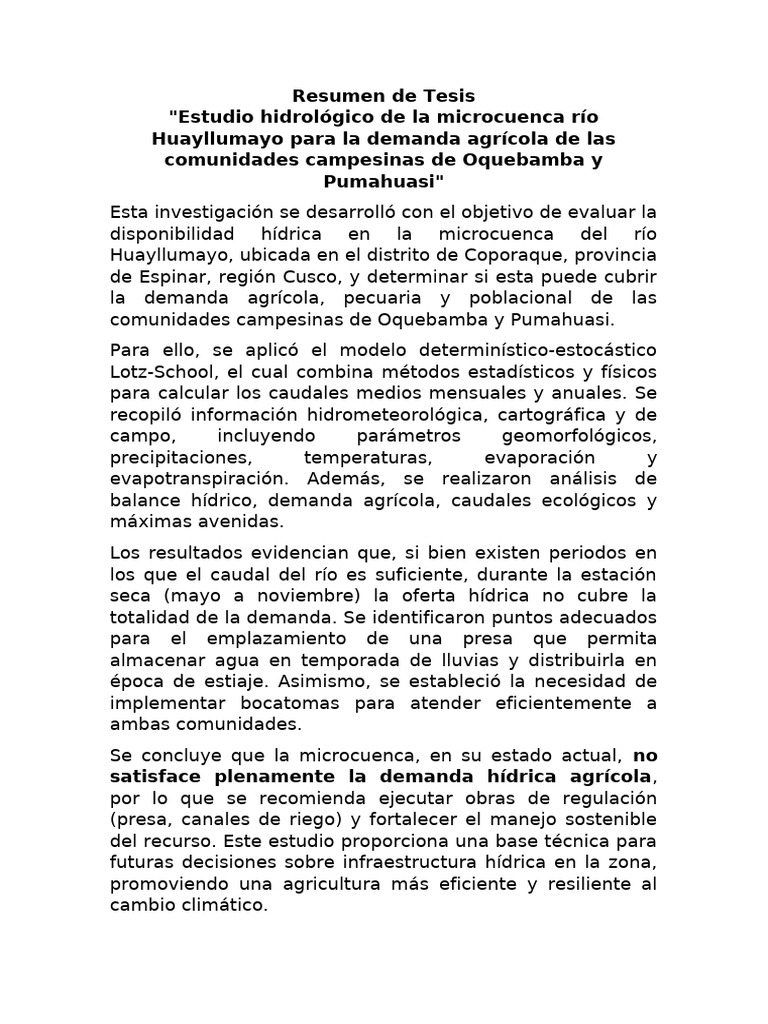 Resumen de Tesis | PDF