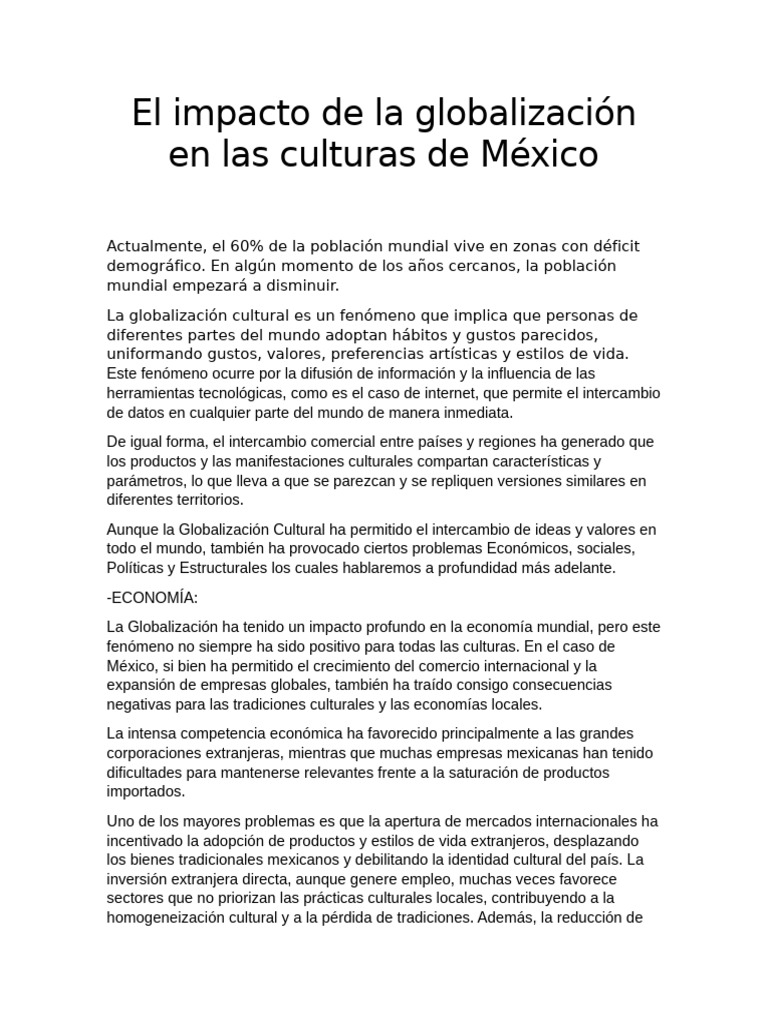 Impacto de la Globalización en México | PDF | Globalización | México
