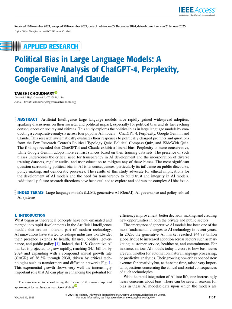 Political Bias in AI Models: 2025 Analysis | PDF | Artificial ...