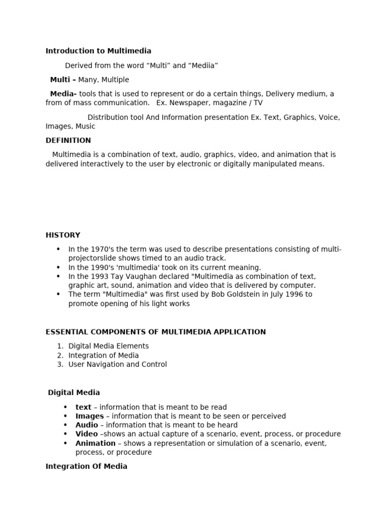 Introduction To Multimedia | PDF | Multimedia | Cyberspace