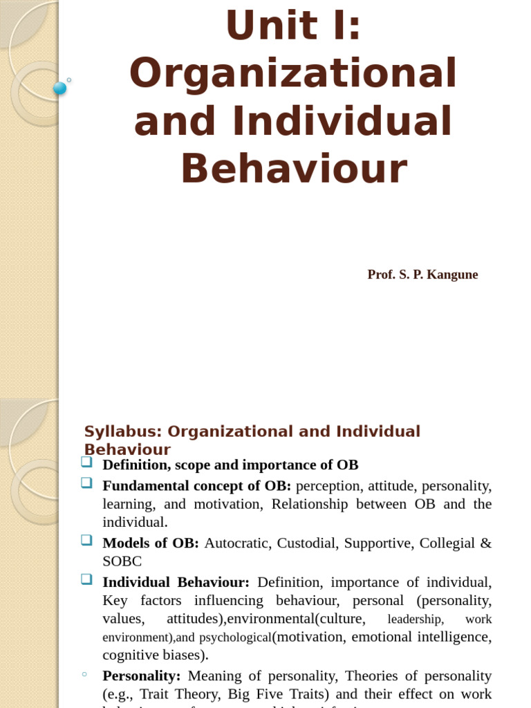 Organizational Behavior Introduction Pdf Classical Conditioning