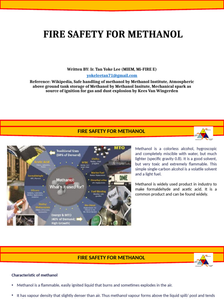 Methanol Flammability and Fire Safety | PDF | Electrostatic Discharge ...