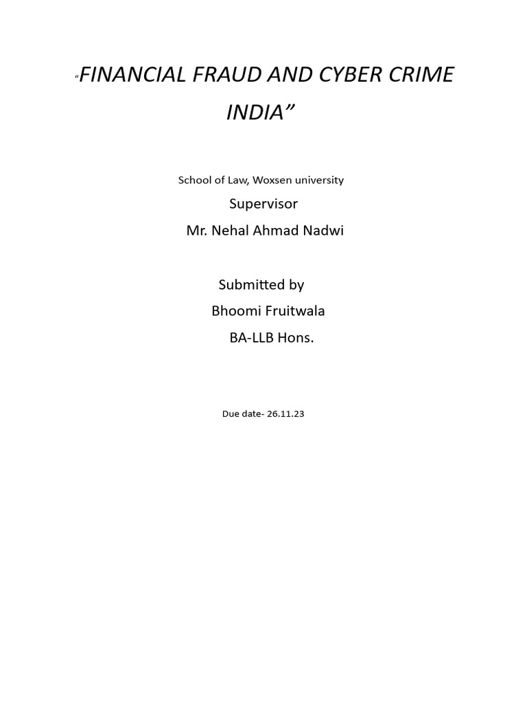Cyber Crime and Fraud in India | PDF | Cybercrime | Phishing