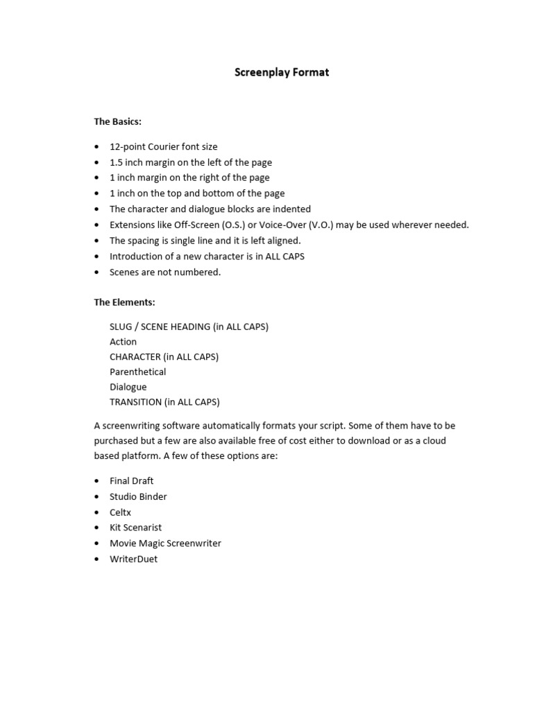 Screenplay Format | PDF