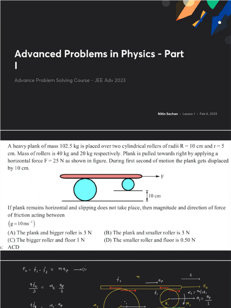 Advanced Problems in Physics Part I With Anno | PDF