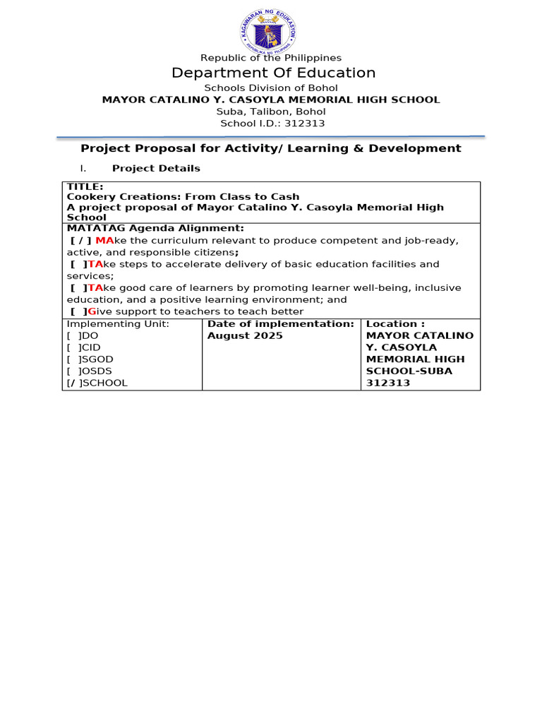 Cookery Creations Project Proposal | PDF | Hors D'oeuvre | Salad