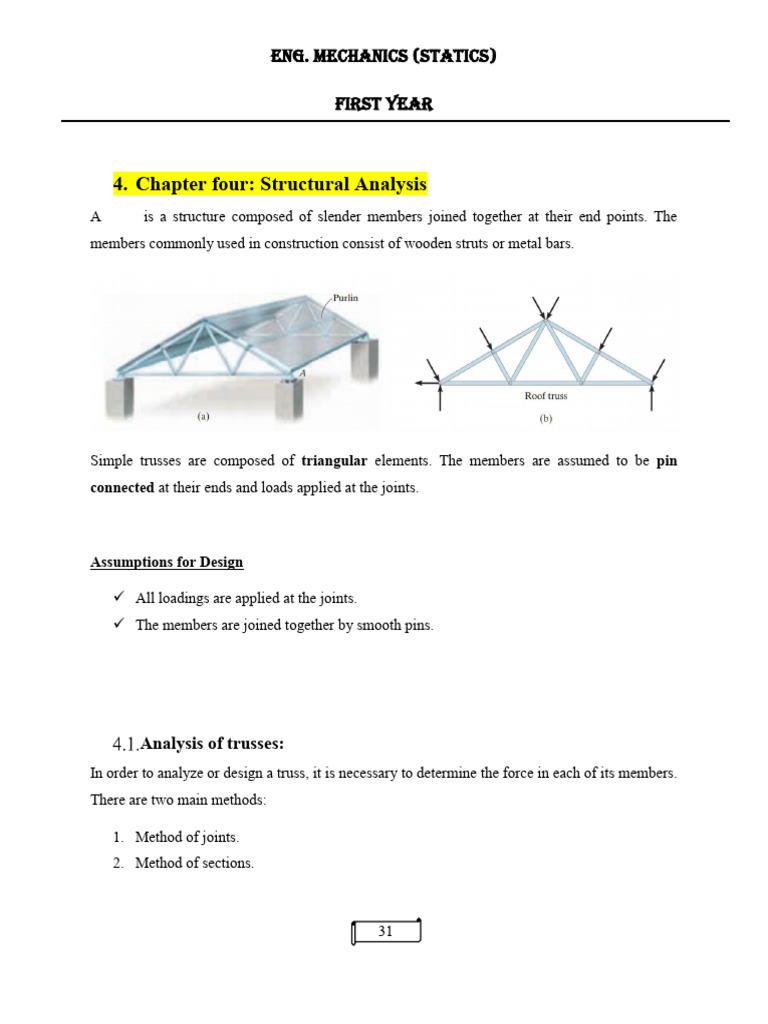Truss Structural Analysis Methods | PDF | Truss | Structural Analysis