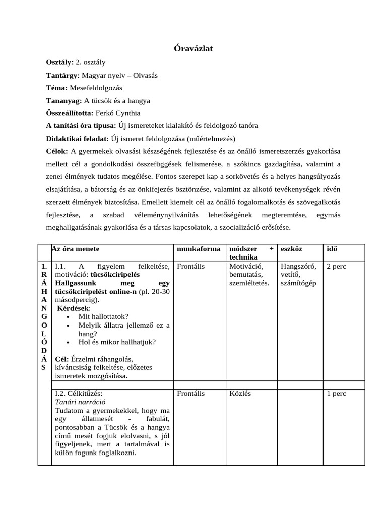 A Tücsök És A Hangya - Mesefeldolgozás | PDF