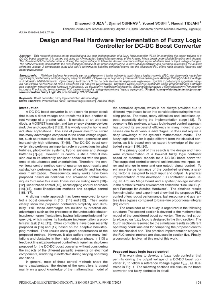 Fuzzy Logic Controller for DC-DC Boost | PDF | Electronic Circuits ...