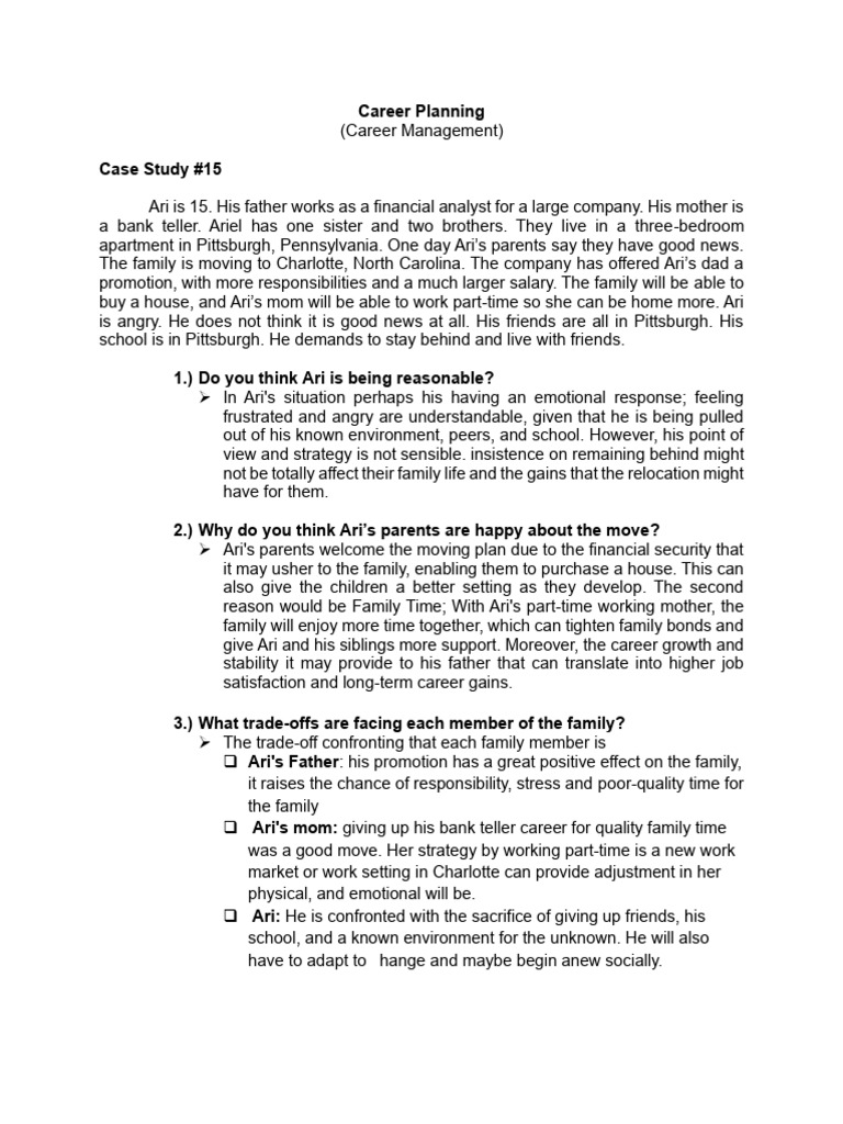 Family Relocation Case Study: Ari's Dilemma | PDF | Human Development ...