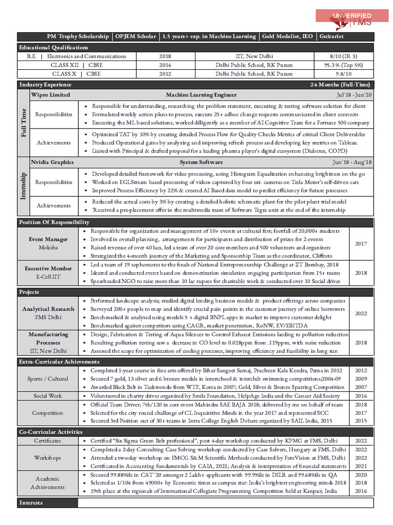 Machine Learning Engineer Profile | PDF