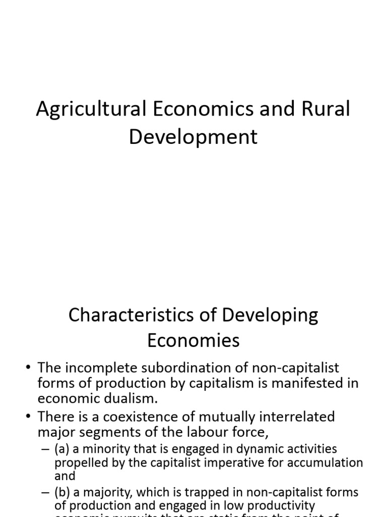 Agricultural Economics in Developing Regions | PDF | Agriculture ...