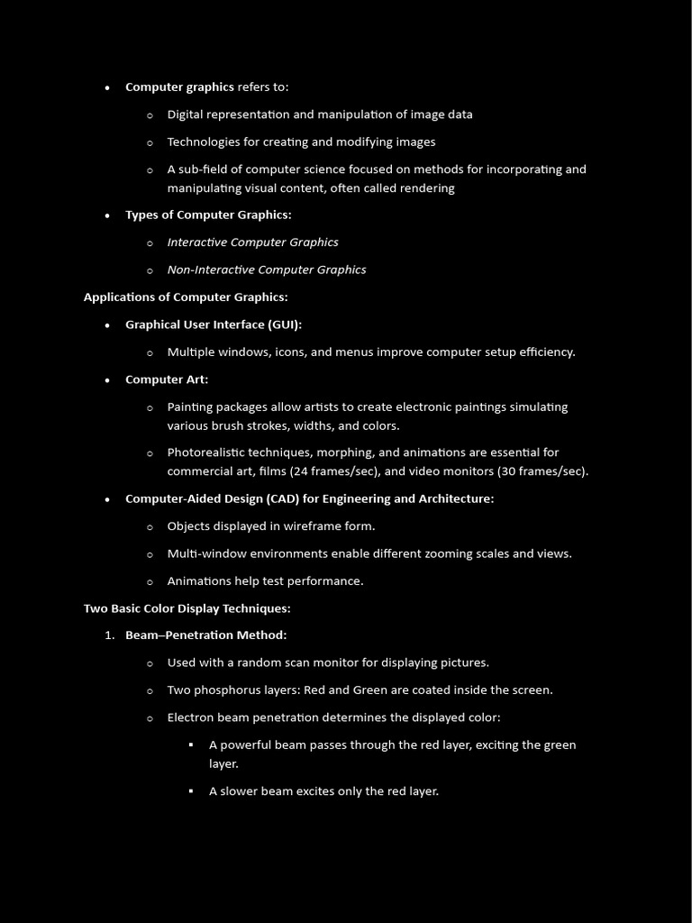 Computer Graphics Refers To | PDF | Computer Graphics | Imaging