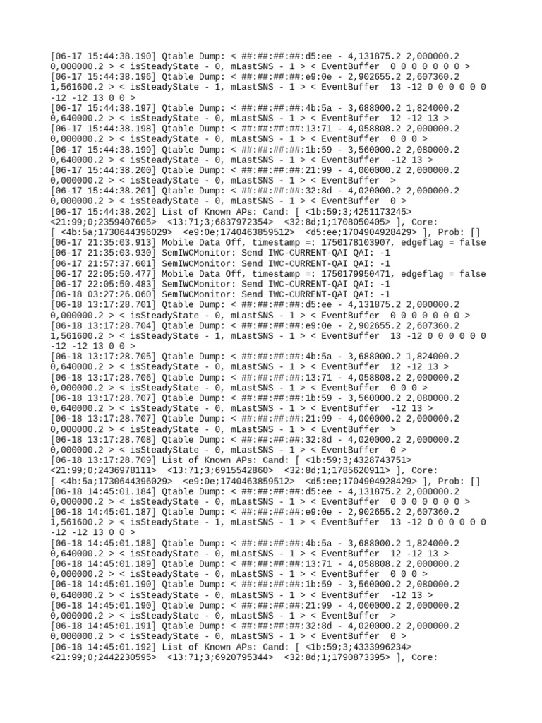 Qtable Dumps and Mobile Data Logs | PDF | Computer File Formats