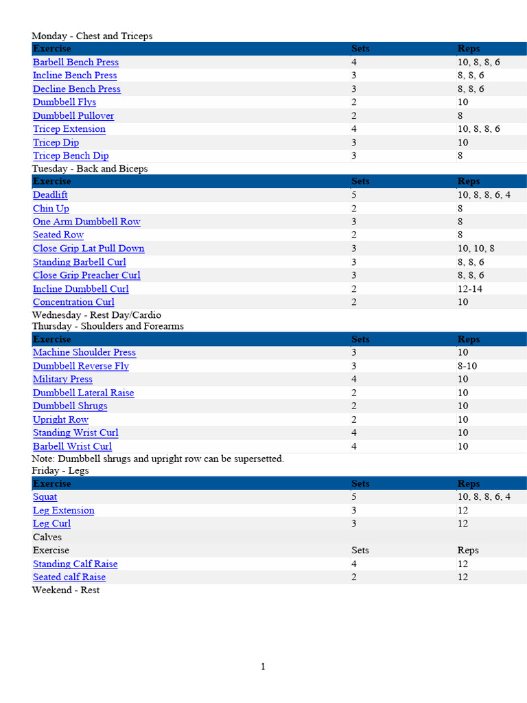 Advanced Workout Plan For Men 10 Weeks | PDF | Weight Training ...