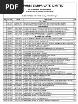 Engine Mounting Prices and Details | PDF | Toyota | Automotive