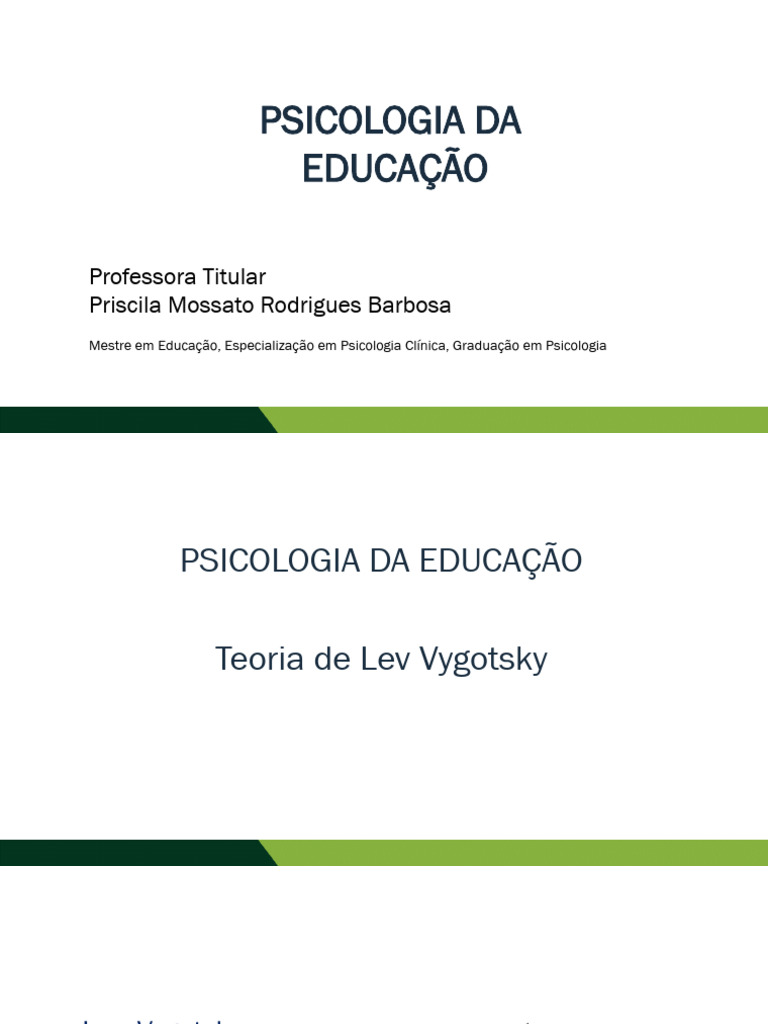 Aula 04 - Teoria de Lev Vygotsky | PDF