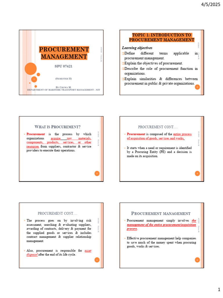 Understanding Procurement Management | PDF | Specification (Technical ...