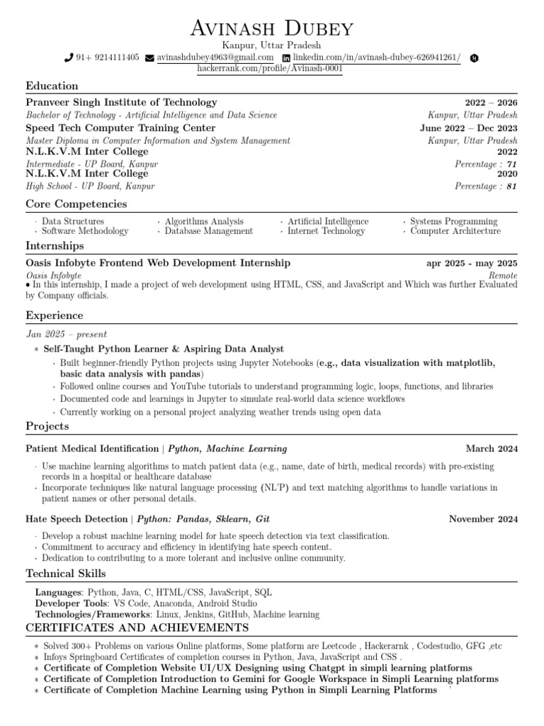 Jake S Resume Anonymous 2 | PDF | Machine Learning | Python ...
