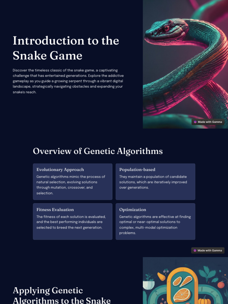 Genetic Algorithms for Snake Game AI | PDF | Genetic Algorithm | Deep ...