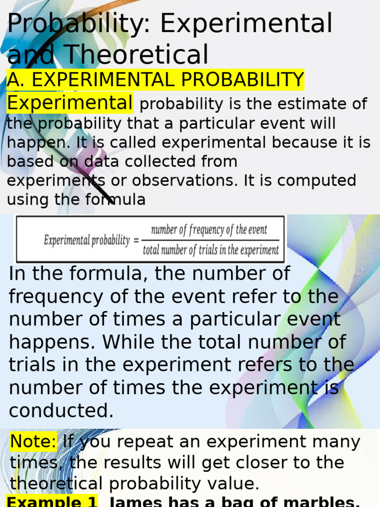 Experimental vs Theoretical Probability | PDF