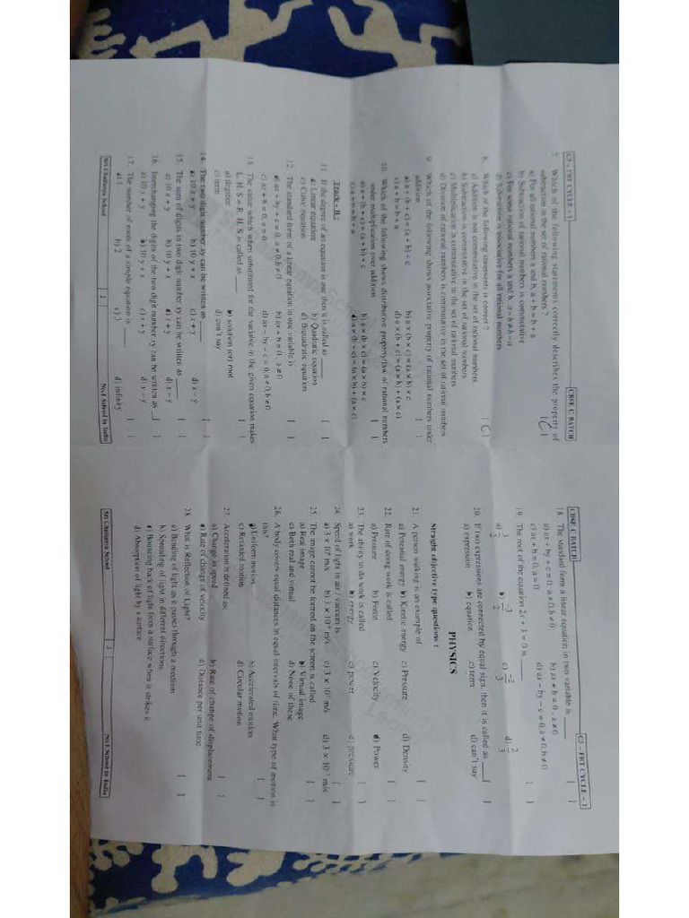 c3 Exam Recent Srichaitanya School | PDF