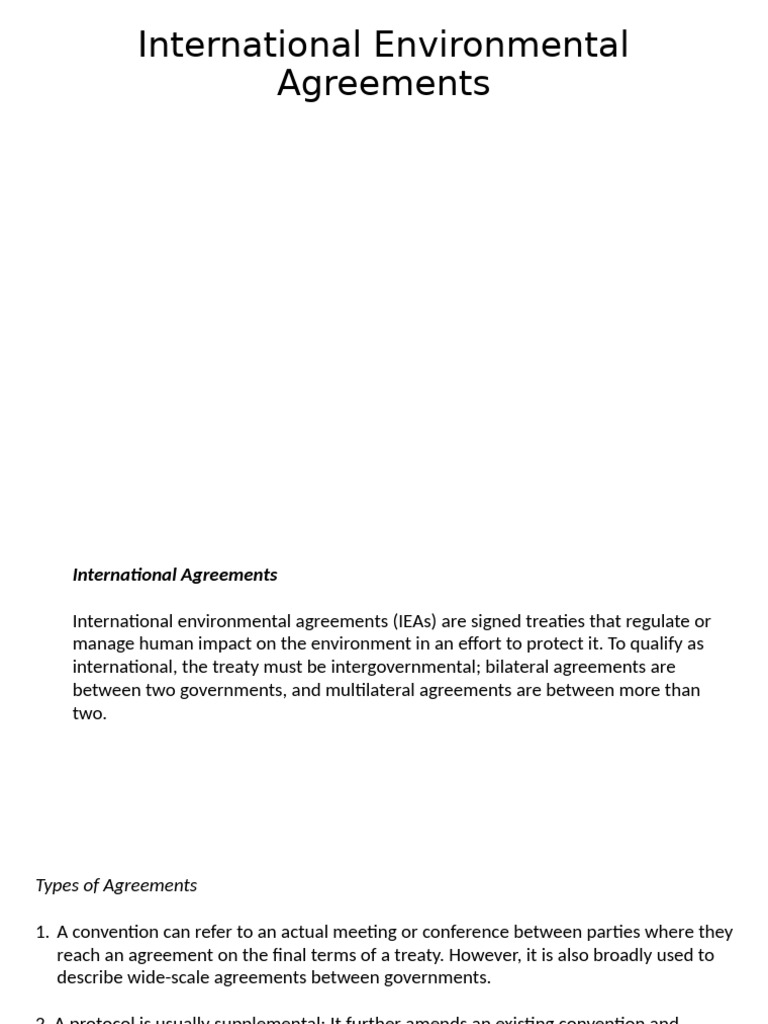 Overview of International Environmental Agreements | PDF | Treaty ...