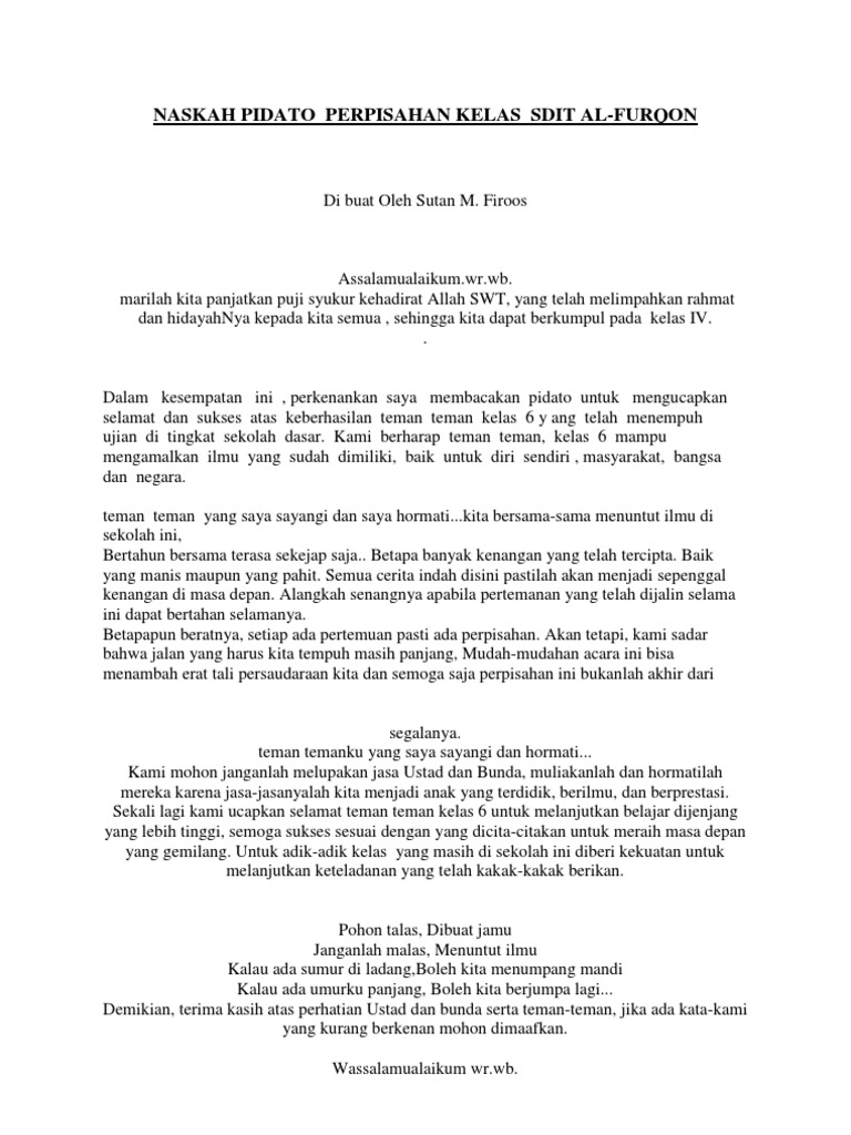 Kumpulan Teks Pidato Kls 6 Sd Kumpulan Referensi Teks Pidato