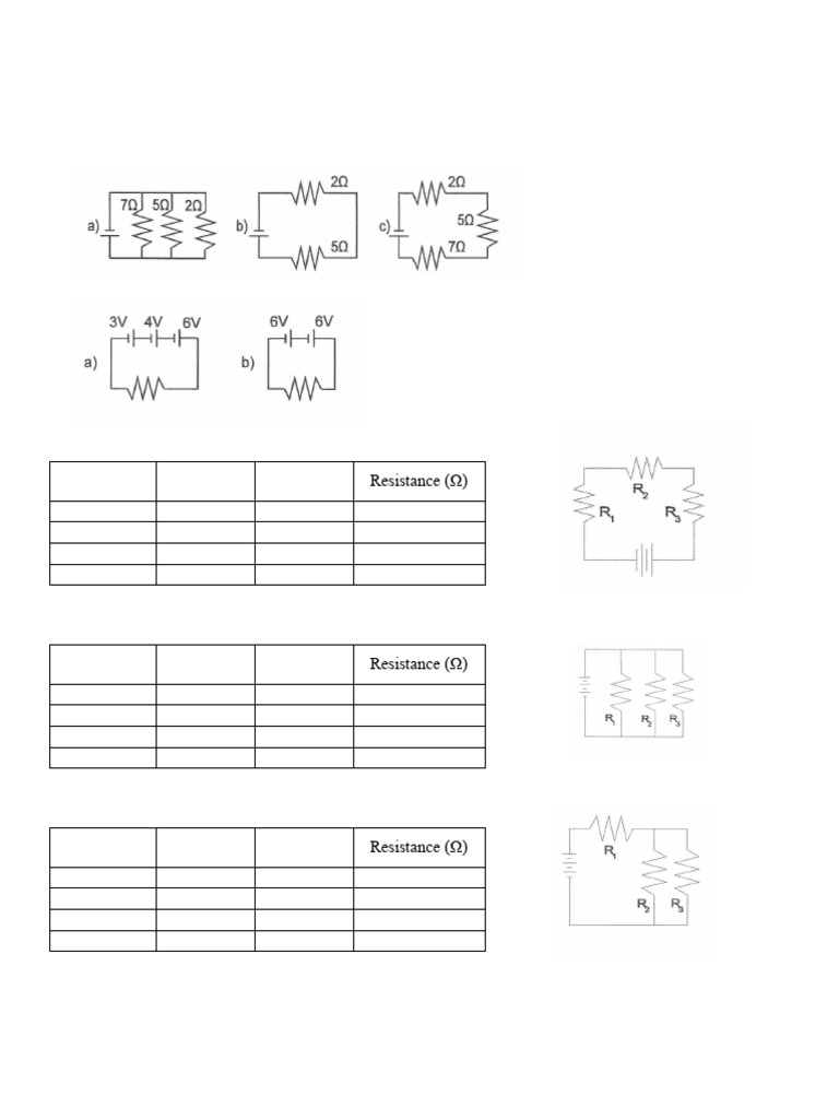 Circuit Analysis Worksheet for IBDP | PDF | Series And Parallel ...