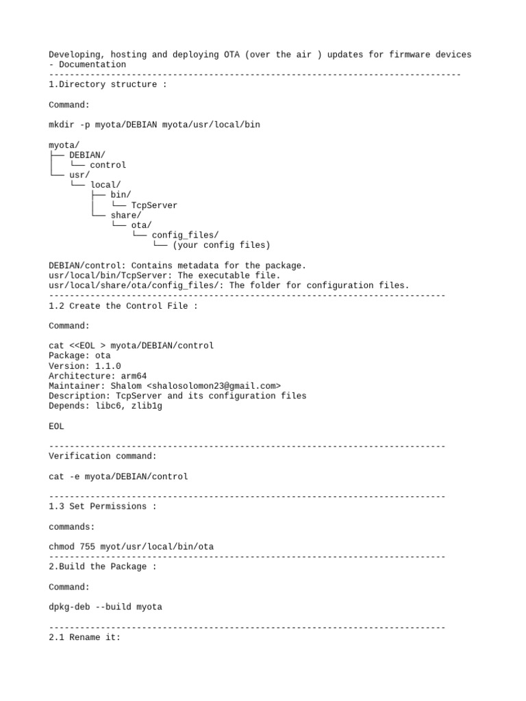 OTA Firmware Update Deployment Guide | PDF