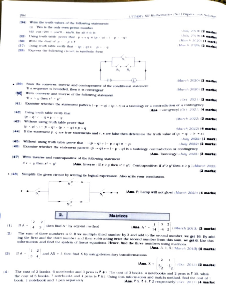 Mathematics Exam Questions Summary | PDF | Syntax (Logic ...