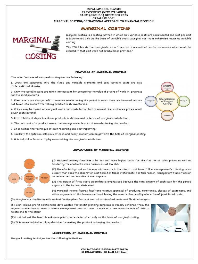 Marginal Costing for Financial Decisions | PDF | Business Economics ...
