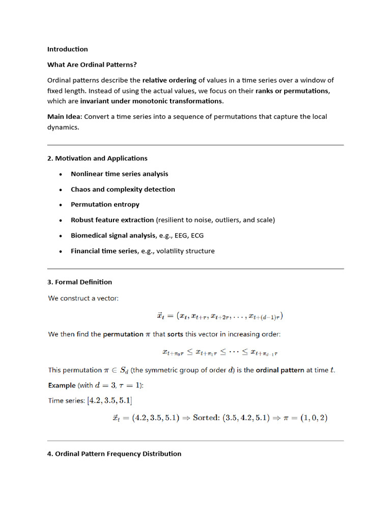 Understanding Ordinal Patterns in Time Series | PDF | Time Series | Entropy