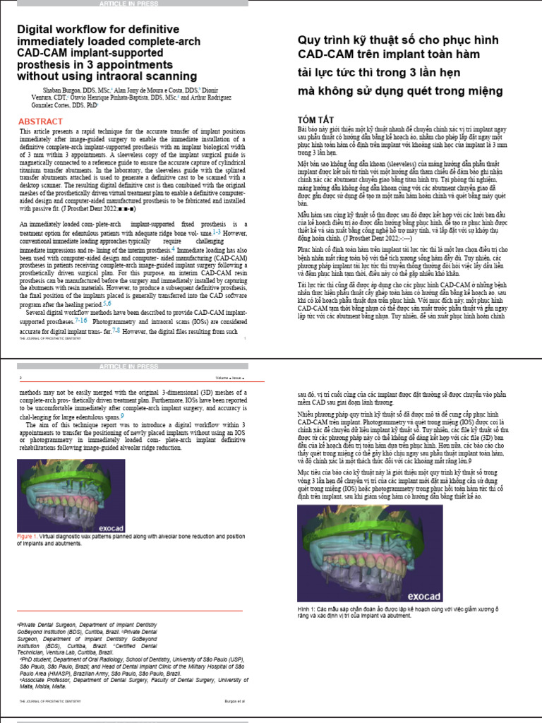 Digital Workflow For Definitive Immediately Loaded Complete-Arch CAD ...