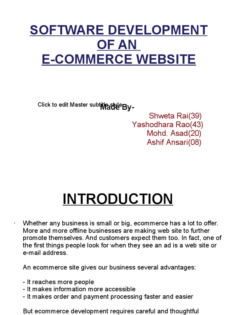 E-Commerce Website Development Guide | PDF | Websites | E Commerce