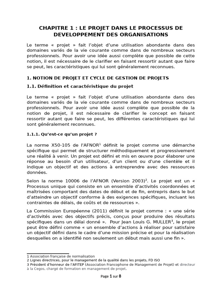 Gestion de projet et ses caractéristiques | PDF | Gestion de projet ...