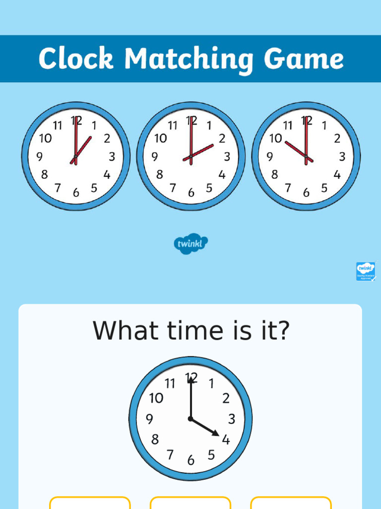 T N 943 Clock Matching Powerpoint Game Version 1 Ver 1 | PDF