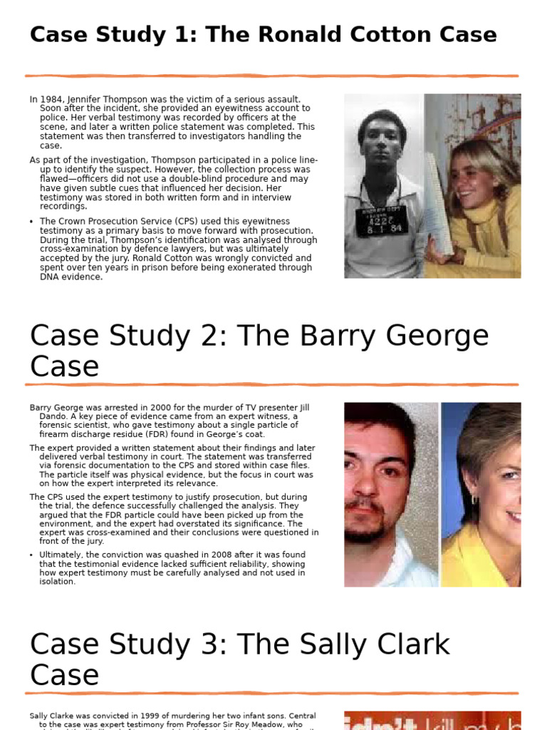 Case Studies - Processing of Testimonial Evidence | PDF | Witness ...