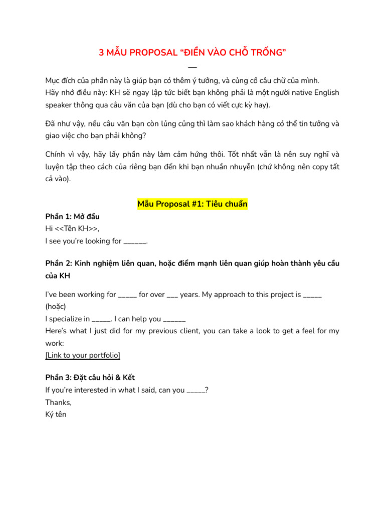 3 Mẫu Proposal | PDF