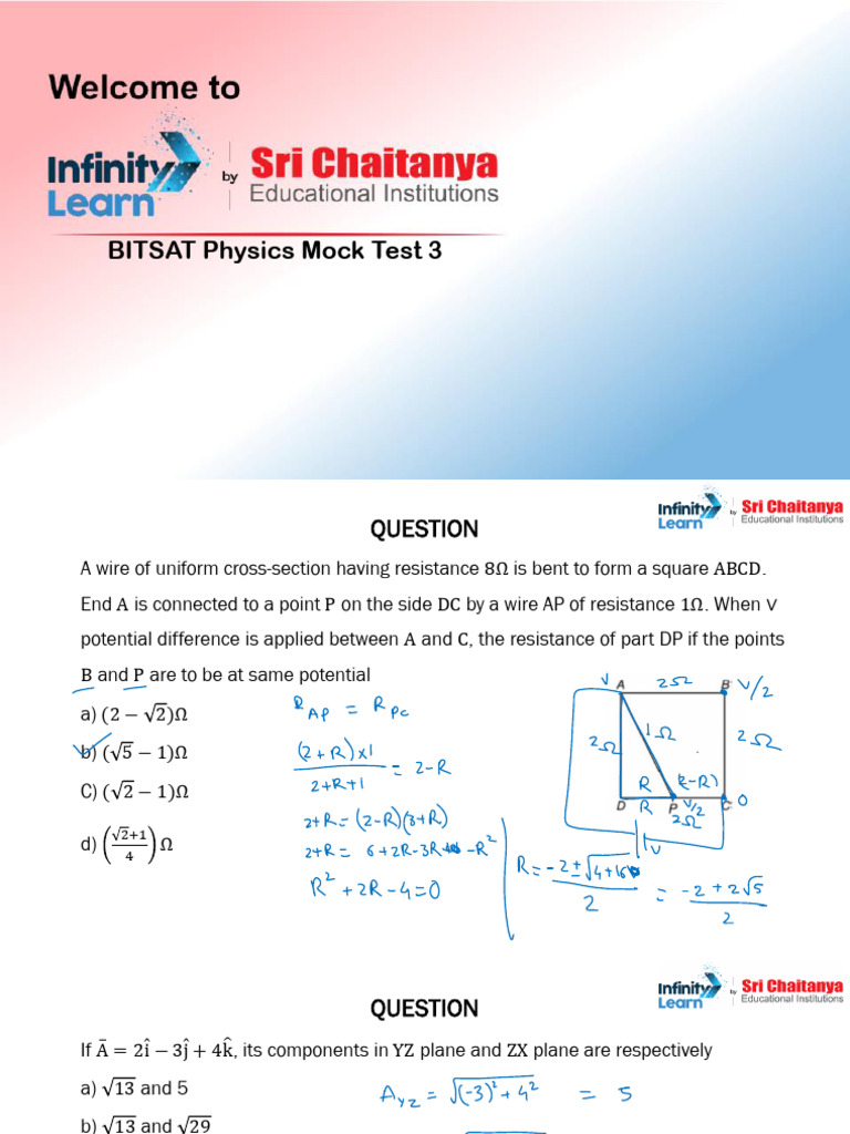 BITSAT Physics Mock Test 3 Questions | PDF | Force | Gases