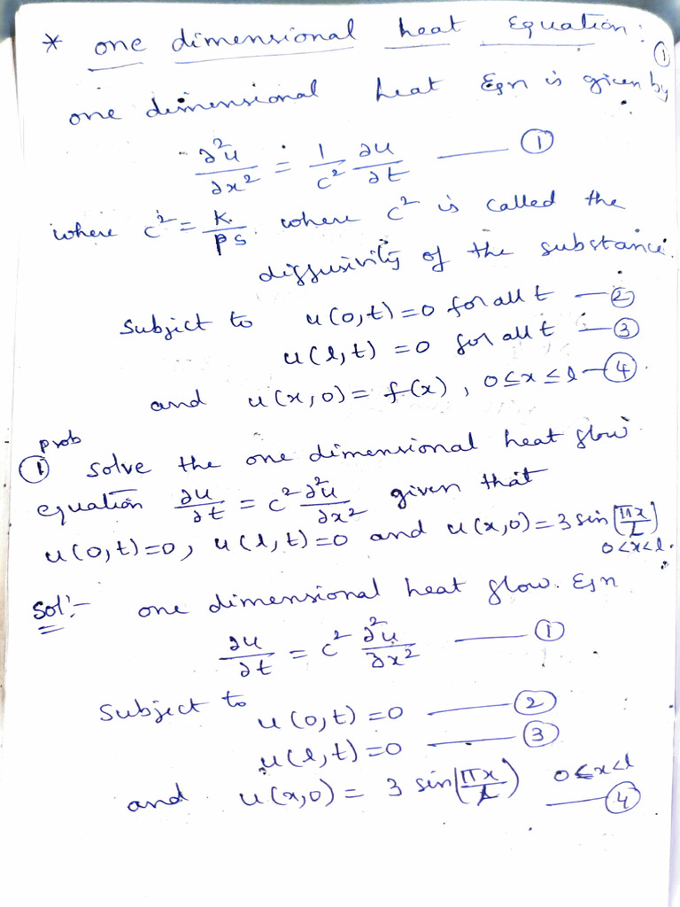Dimensional Heat Equation Analysis | PDF