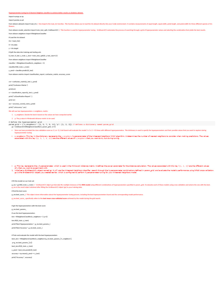 Hyperparameter Tuning For K | PDF | Cross Validation (Statistics ...