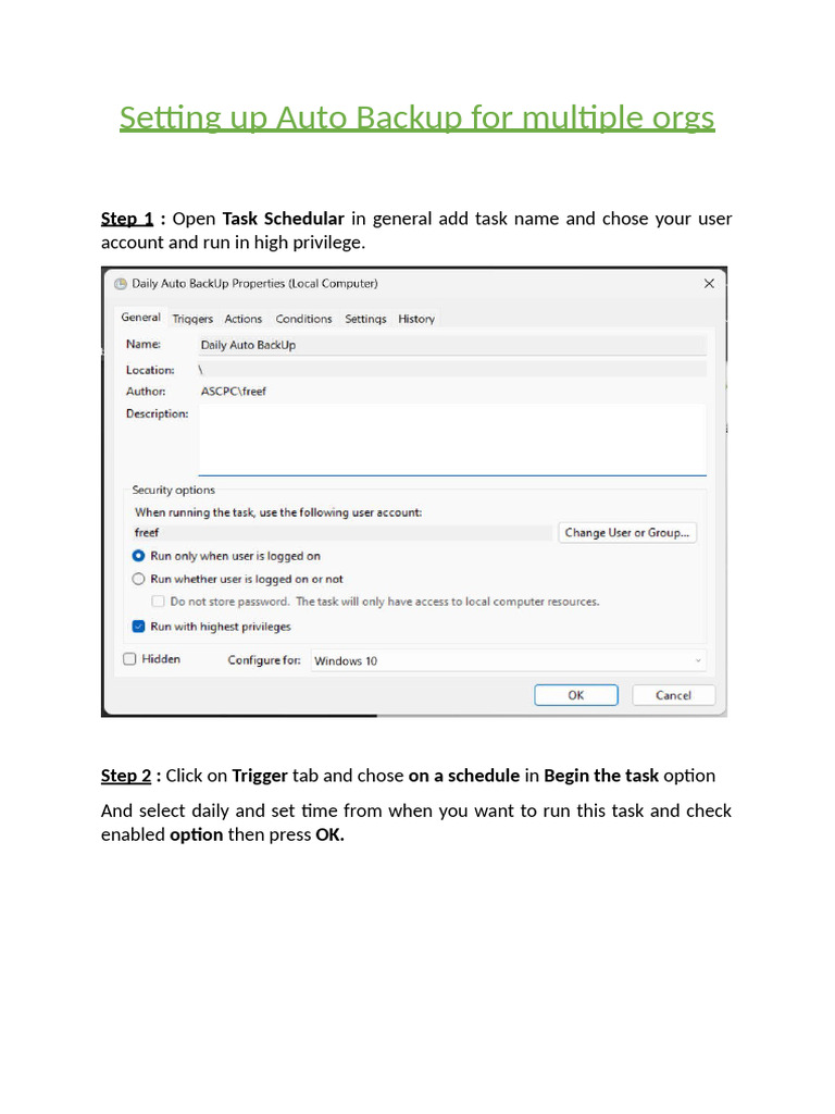 Auto Backup Setup for Multiple Orgs | PDF | Computer File | Directory ...