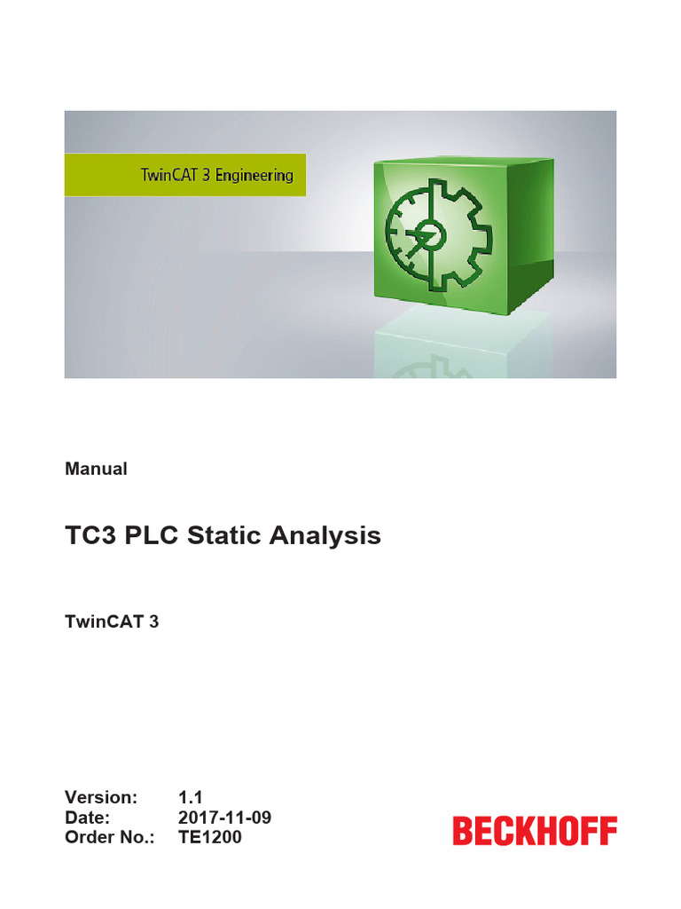 TC3 PLC Static Analysis Manual | PDF | Pointer (Computer Programming ...