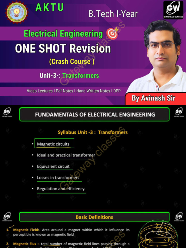 BEE U 3 Crash Course Notes | PDF