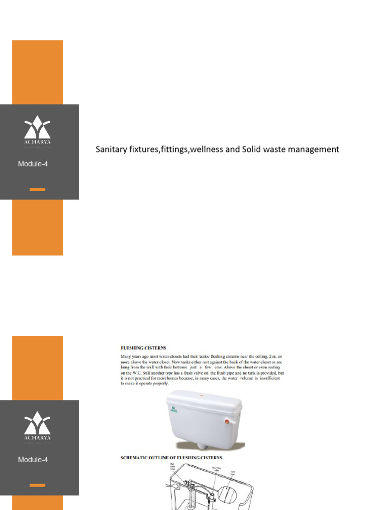 Module 4 - Sanitory Fixtures&Waste Management - Lecture Notes | PDF