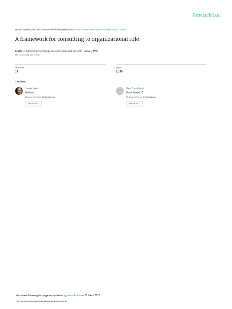 Consulting Framework for Organizational Roles | PDF | Bureaucracy | Concept